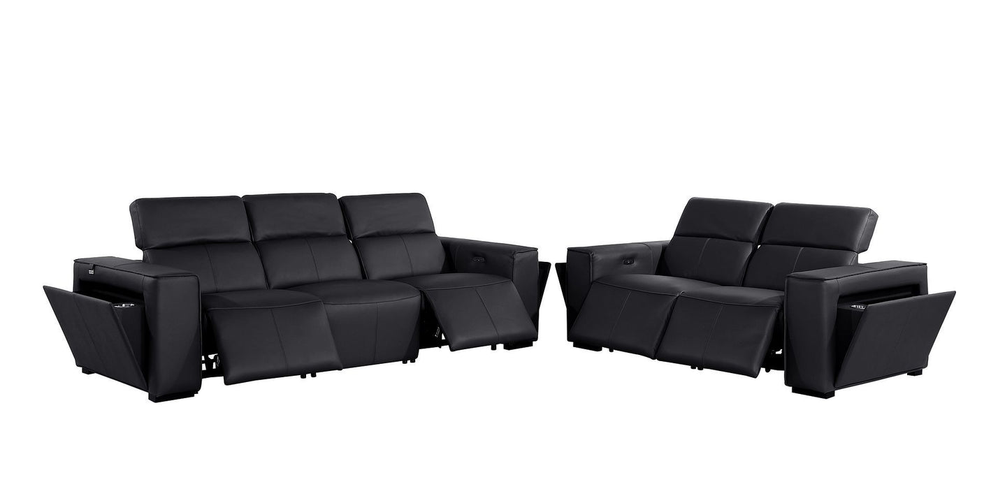 1224 - 5-Piece Modular Power Reclining Sofa And Loveseat Set In With 4 Power Recliners & Power Headrests