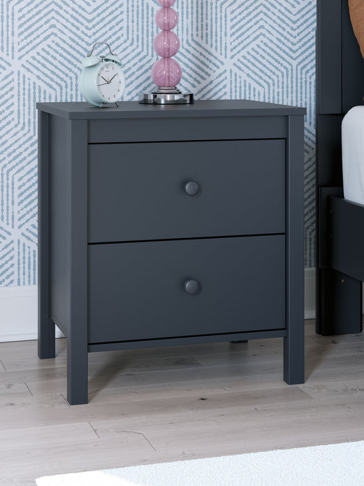Simmenfort - Two Drawer Night Stand - Navy Blue