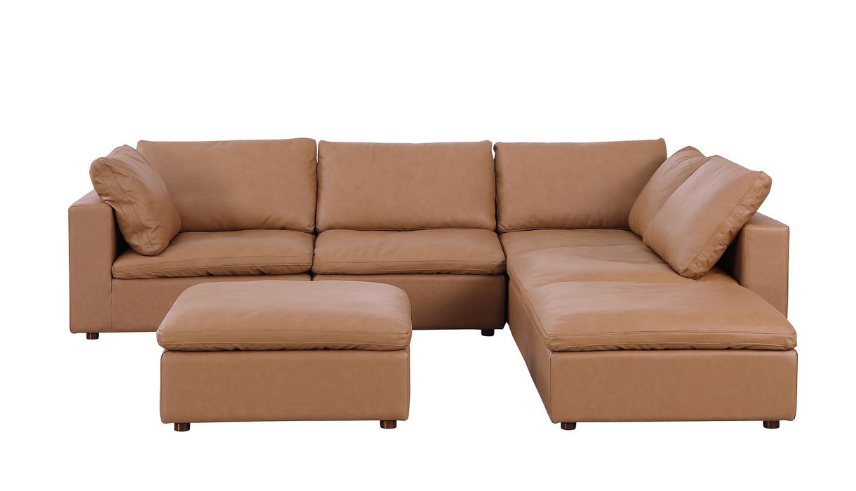 1100 - 6-Piece Right Arm Facing 3-Seat Sectional (Top-Grain Italian Leather)