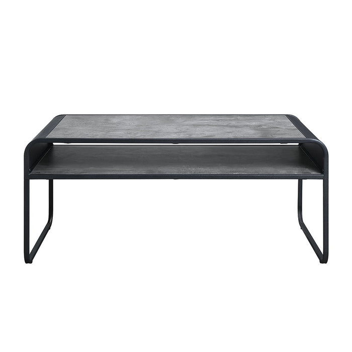 Raziela - Coffee Table - Concrete Gray & Black