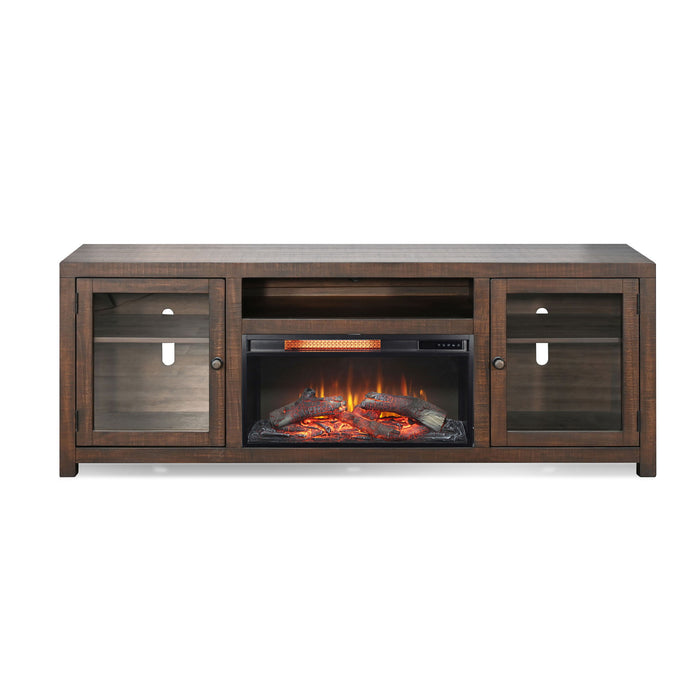 72" Media Console With Electric Fireplace