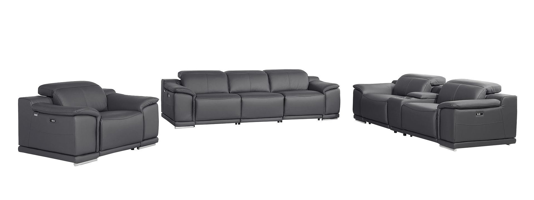 9762 - 7-Piece Modular Power Reclining Sofa, Loveseat And Chair Set With 6 Power Recliners In