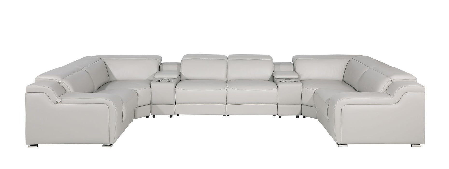 1116 - 8-Piece U-Shaped Sectional Sofa In With 2 Power Recliners & Power Headrests