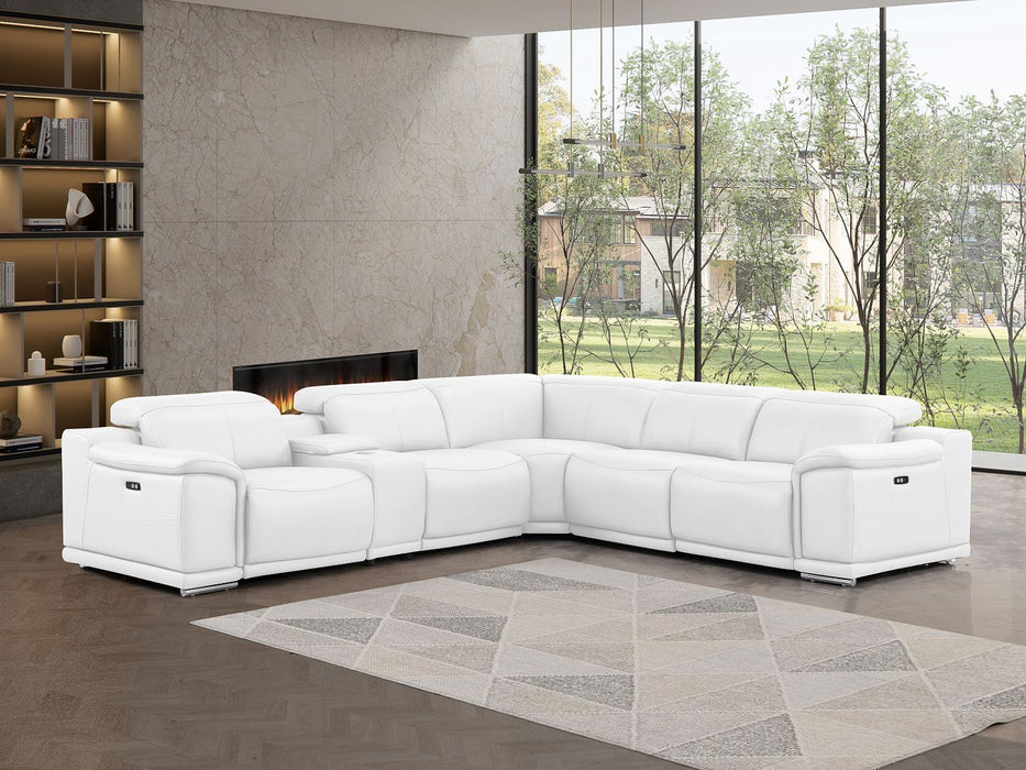 2679 - 6-Piece L-Shaped Power Reclining Sectional In Genuine Leather (3 Recliners)