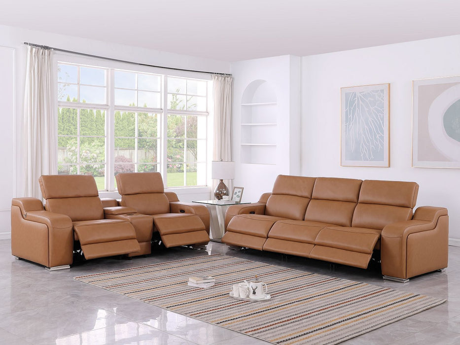 1116 - 6-Piece Modular Power Reclining Sofa And Console Loveseat Set In With 5 Power Recliners & Power Headrests