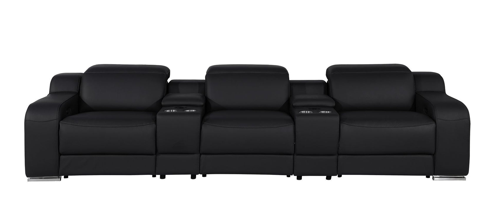 1116 - 5-Piece Modular Power Reclining Sofa In With 3 Power Recliners & Power Headrests