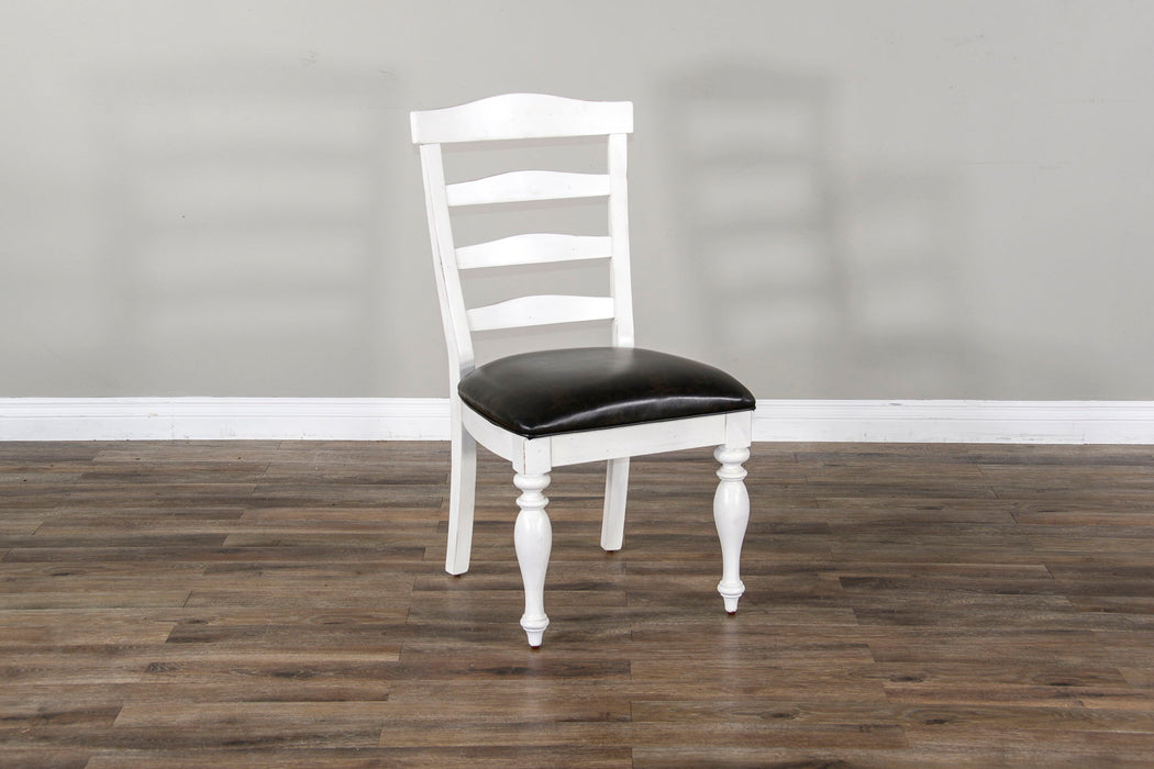 Carriage House - Ladderback Chair (Set of 2) - Cottage White / Europen Dark