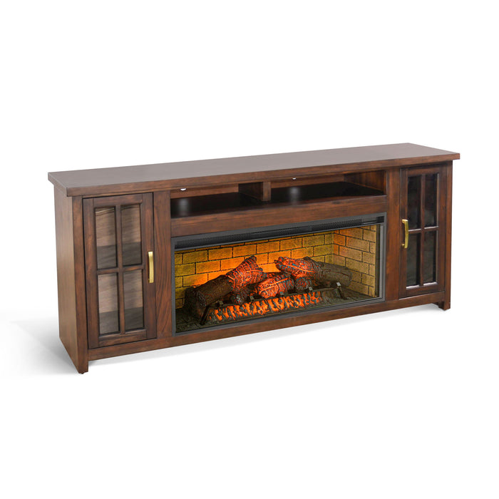76" Media Console With Electric Fireplace