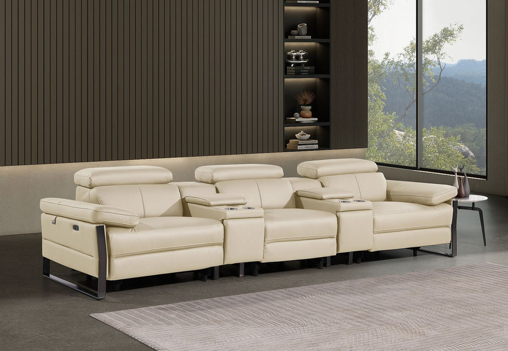 1246 - Modular Power Triple Reclining Dual Console Sofa With Power Reclining Headrests