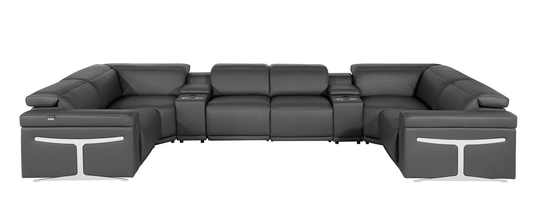 1126 - 8-Piece U-Shaped Sectional Sofa In With 4 Power Recliners & Power Headrest