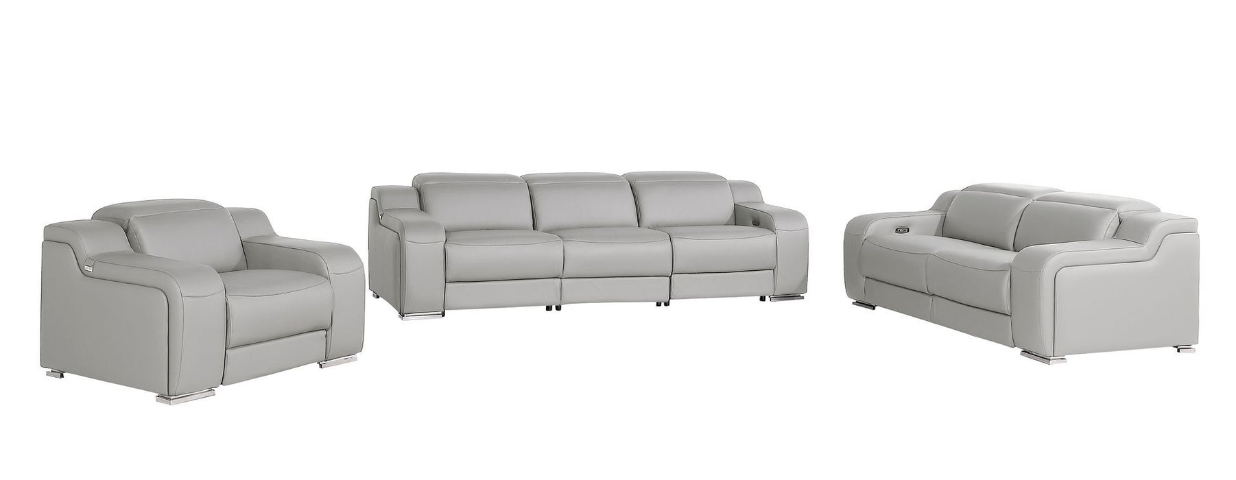 1116 - 6-Piece Modular Power Reclining Sofa, Loveseat & Chair Set In With 6 Power Recliners & Power Headrests