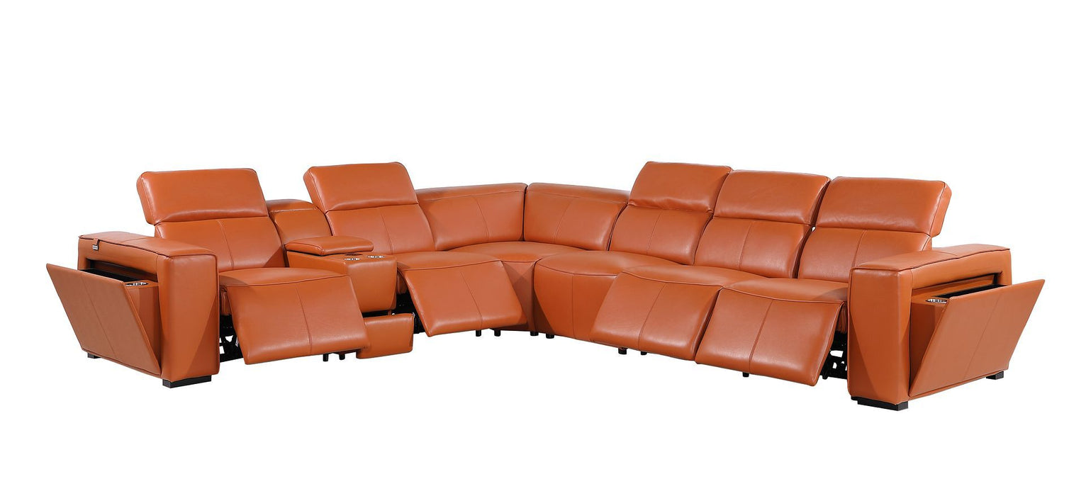 1224 - 7-Piece L-Shaped Sectional Sofa In With 4 Power Recliners & Power Headrests