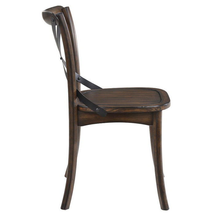 Kaelyn - Side Chair (Set of 2) - Dark Oak & Black Metal