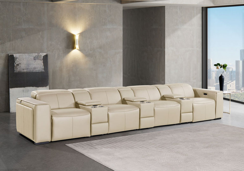 1224 - 7-Piece Modular Power Reclining Sofa In With 4 Power Recliners & Power Headrests