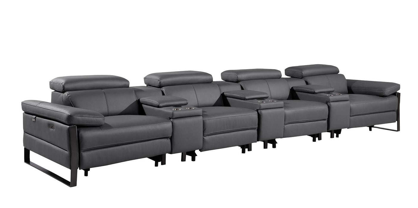 1246 - Modular Power Triple Reclining Triple Console Sofa With Power Reclining Headrests