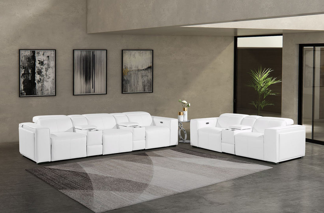 1224 - 8-Piece Modular Power Reclining Sofa & Loveseat Set In With 5 Power Recliners & Power Headrests