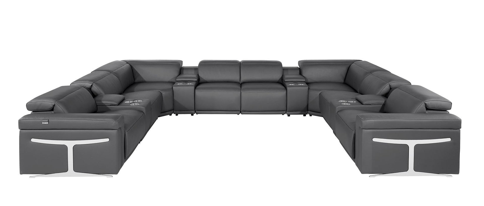 1126 - 12-Piece U-Shaped Sectional Sofa In With 4 Power Recliners & Power Headrests