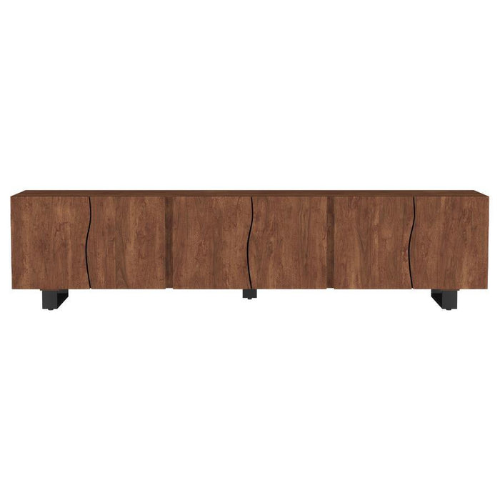 Trask - Wood TV Stand Media Console - Mango Brown