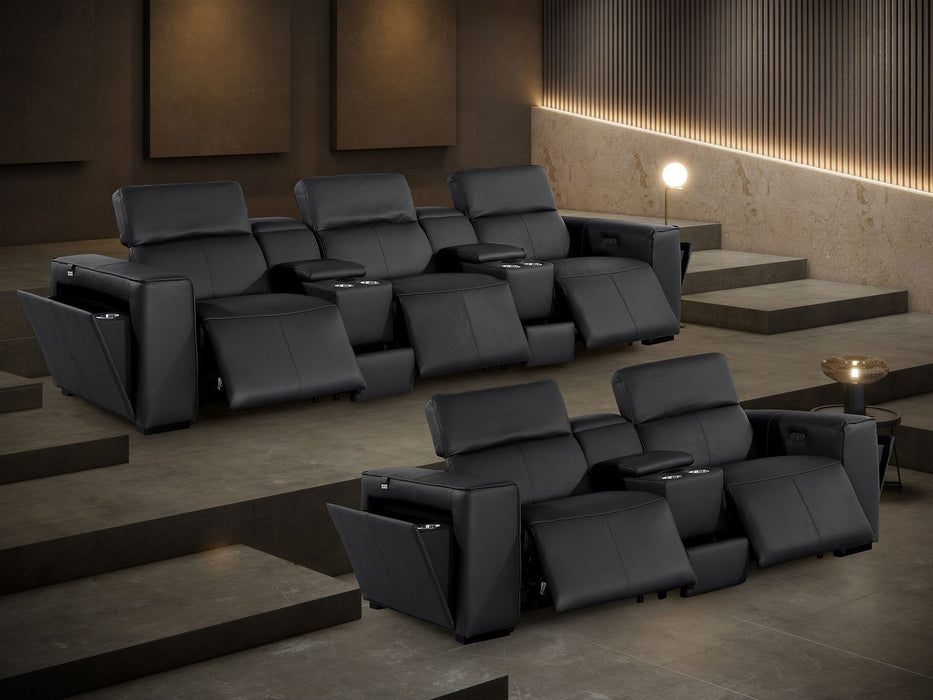 1224 - 8-Piece Modular Power Reclining Sofa & Loveseat Set In With 5 Power Recliners & Power Headrests