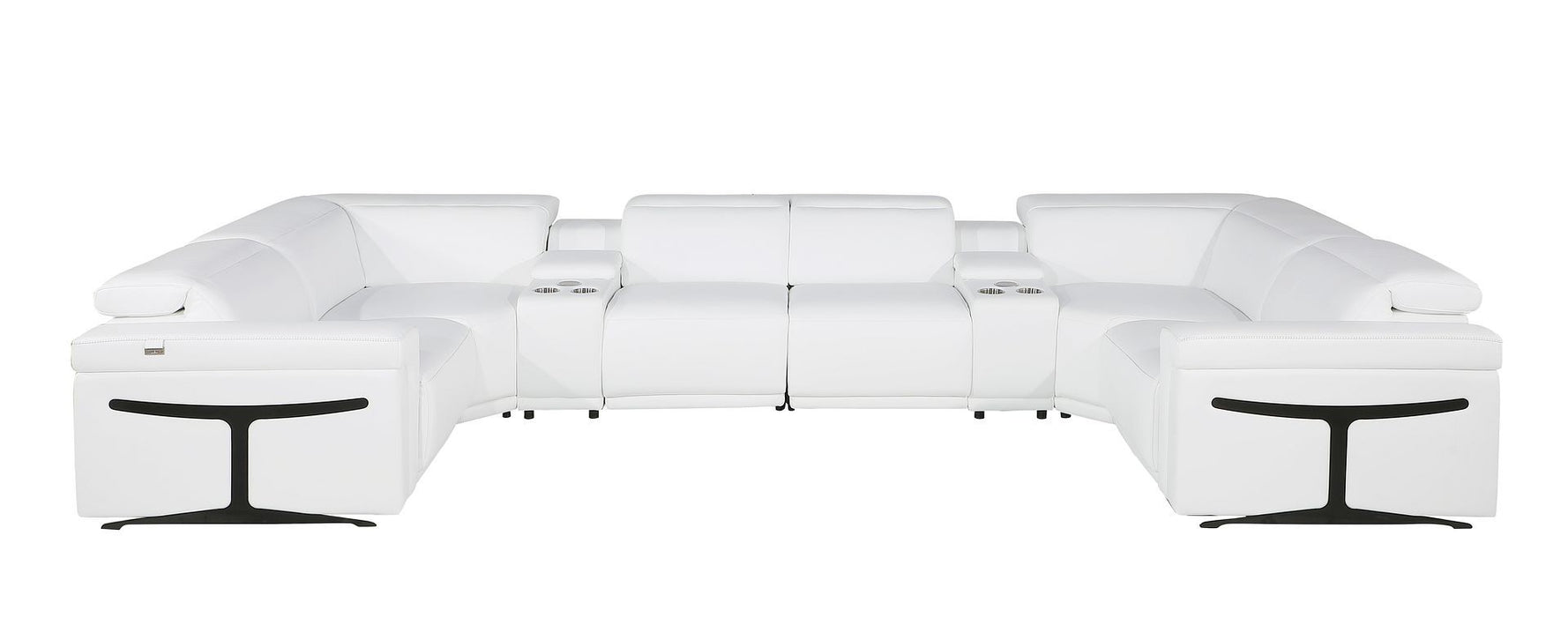 1126 - 8-Piece U-Shaped Sectional Sofa In With 2 Power Recliners & Power Headrests