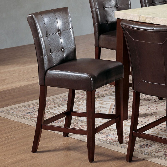 Britney - 20" Counter Height Chair (Set of 2) - Espresso Synthetic Leather & Walnut