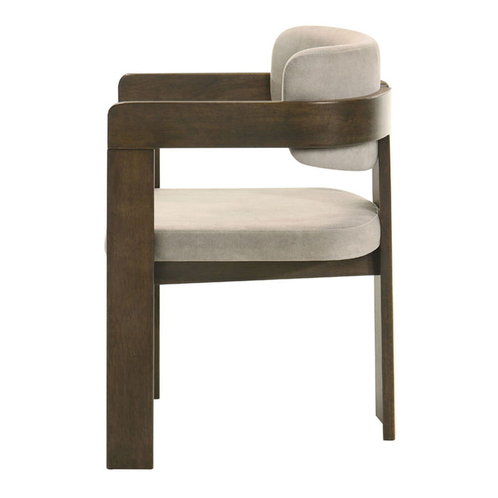 Destin - Side Chair - Light Gray Fabric & Walnut