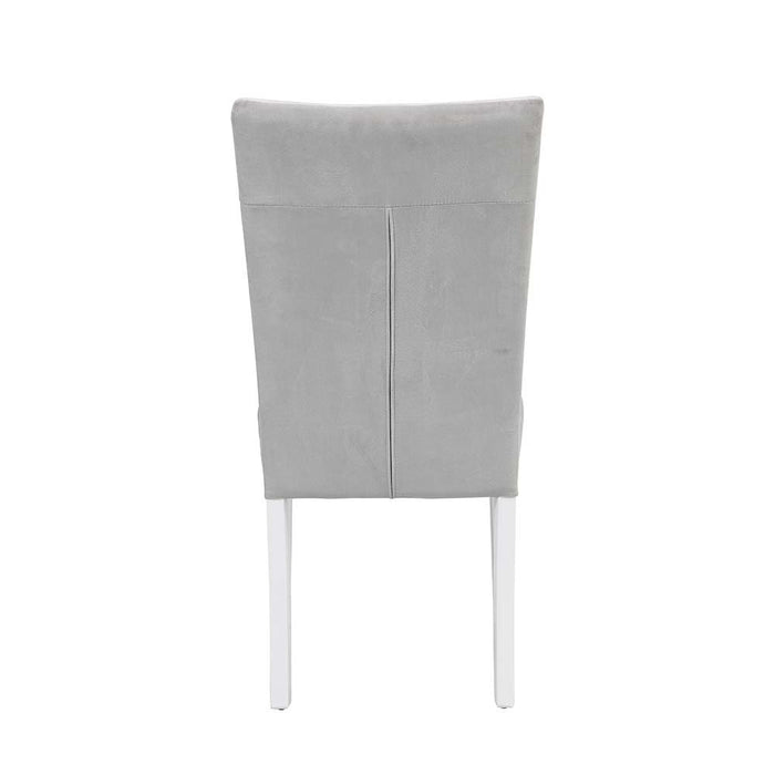 Elizaveta - Side Chair (Set of 2) - Gray Velvet &White High Gloss