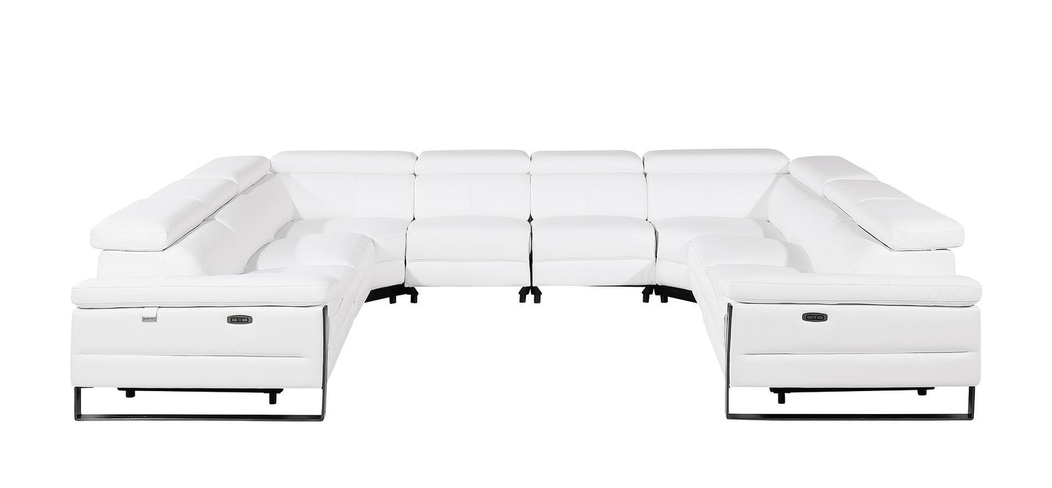 1246 - 8-Piece U-Shaped Modular Power Reclining Sectional With 4 Power Recliners And Power Headrests