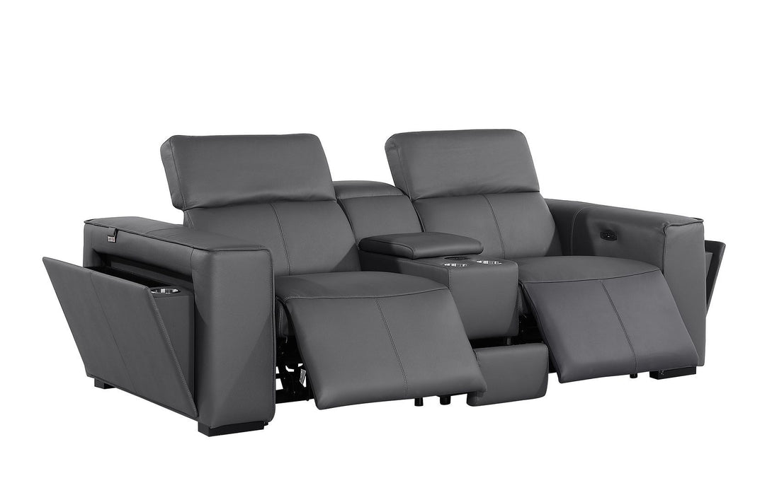 1224 - 8-Piece Modular Power Reclining Sofa & Loveseat Set In With 5 Power Recliners & Power Headrests