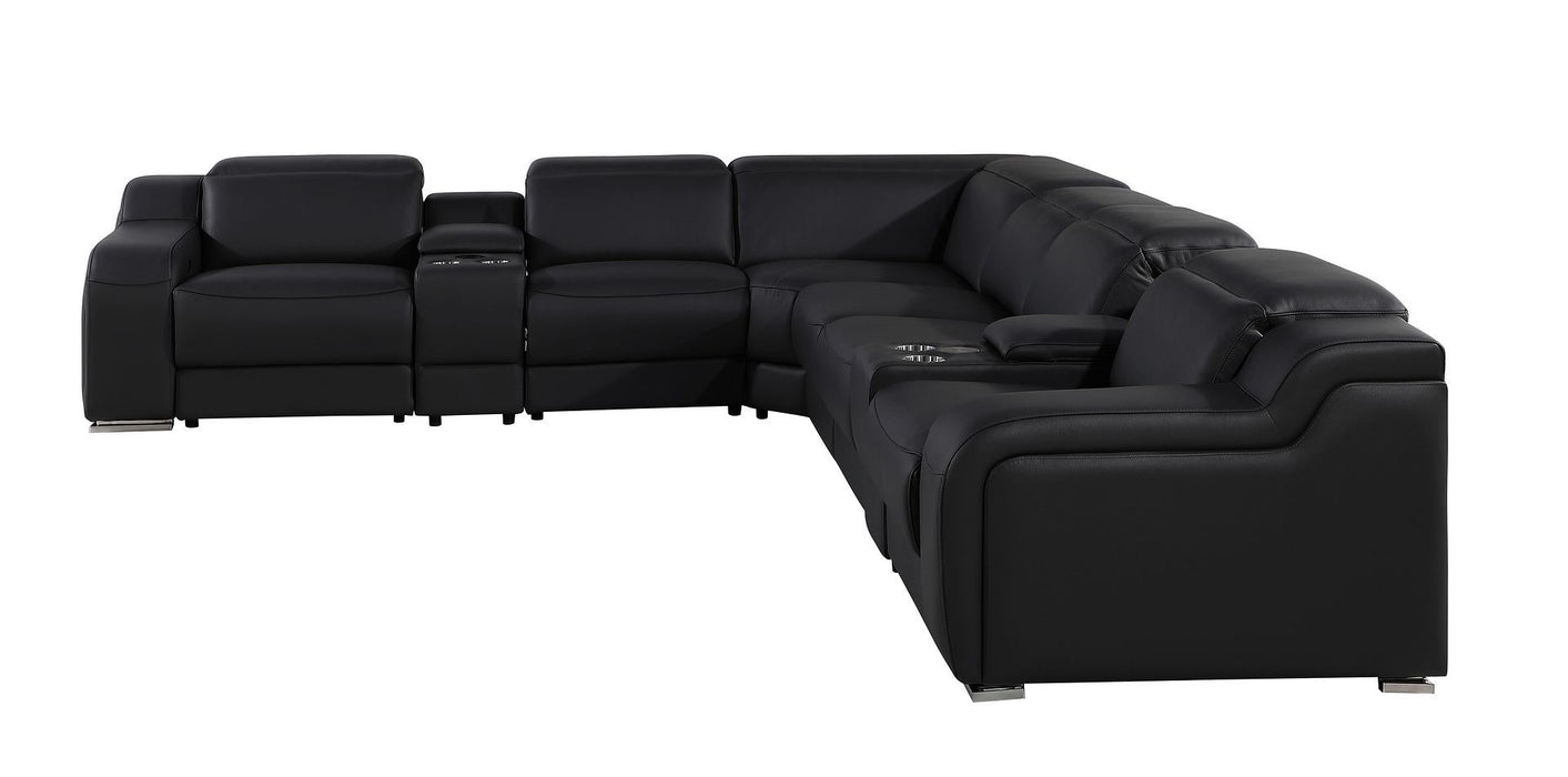 1116 - 8-Piece L-Shaped Sectional Sofa In With 3 Power Recliners & Power Headrests