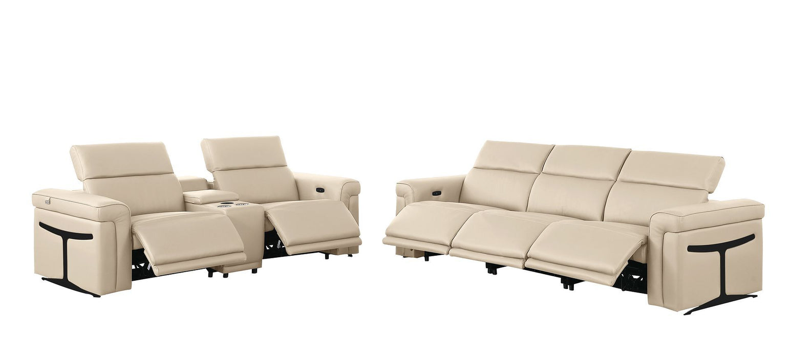 1126 - 6-Piece Modular Power Reclining Sofa And Console Loveseat Set In With 5 Power Recliners & Power Headrests