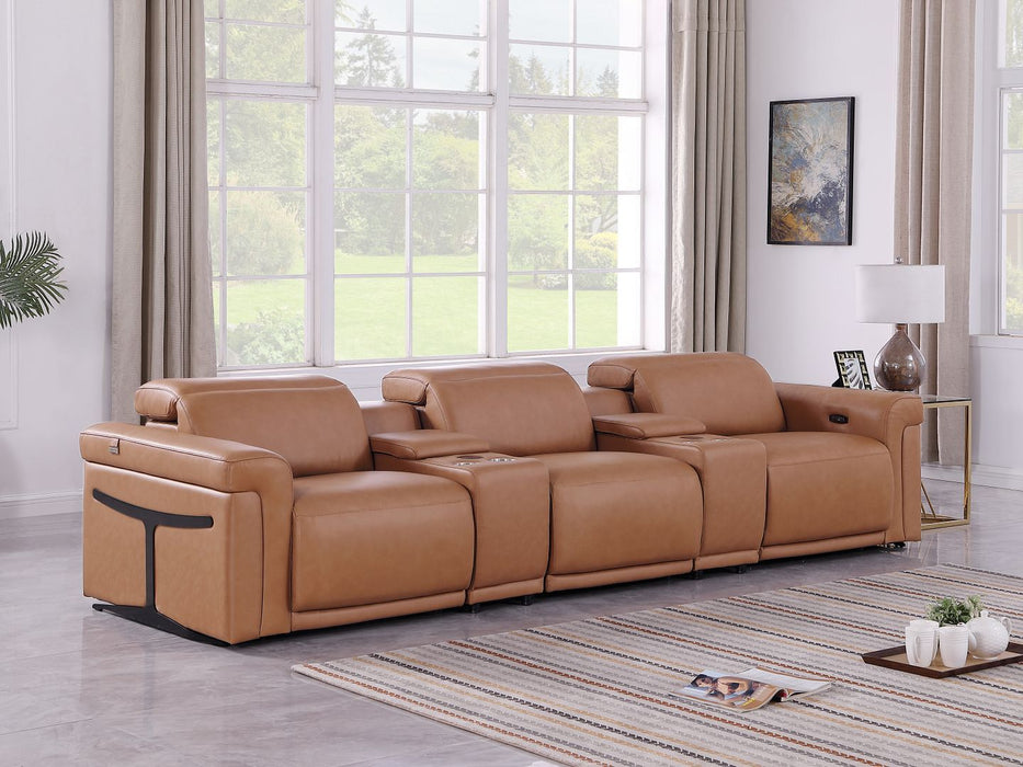 1126 - 5-Piece Modular Power Reclining Sofa In With 3 Power Recliners & Power Headrests