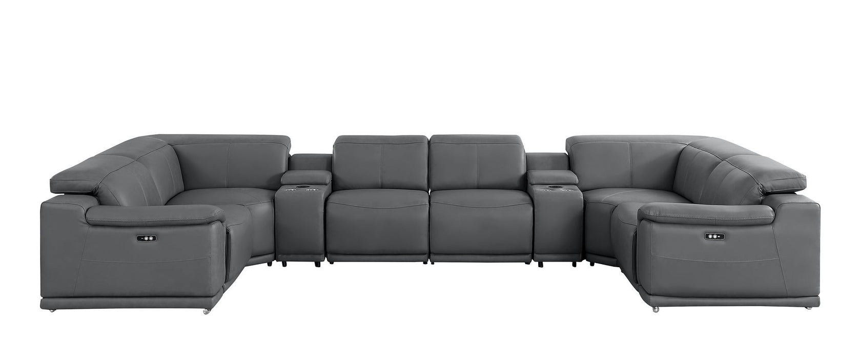 2679 - 8-Piece U-Shaped Power Reclining Sectional In Genuine Leather (2 Recliners)