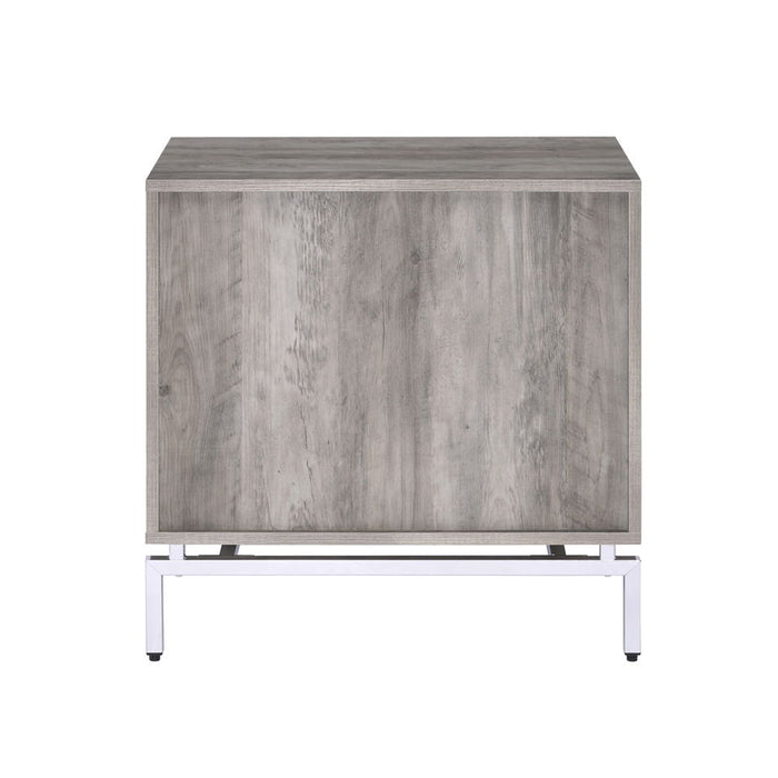 Cistus - Accent Table - Weathered Gray Oak & White