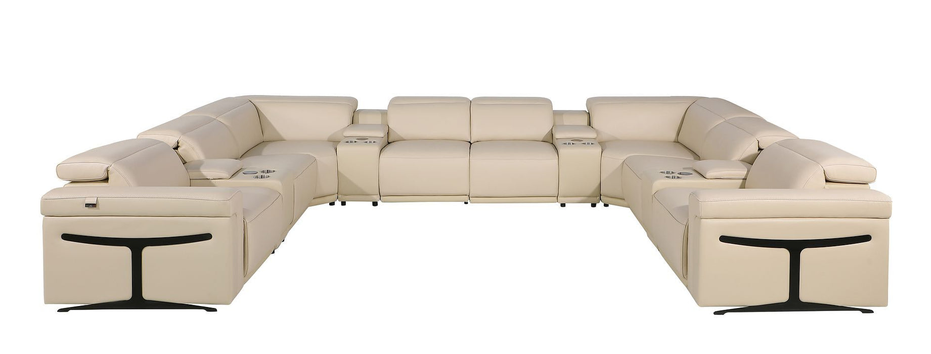 1126 - 12-Piece U-Shaped Sectional Sofa In With 4 Power Recliners & Power Headrests