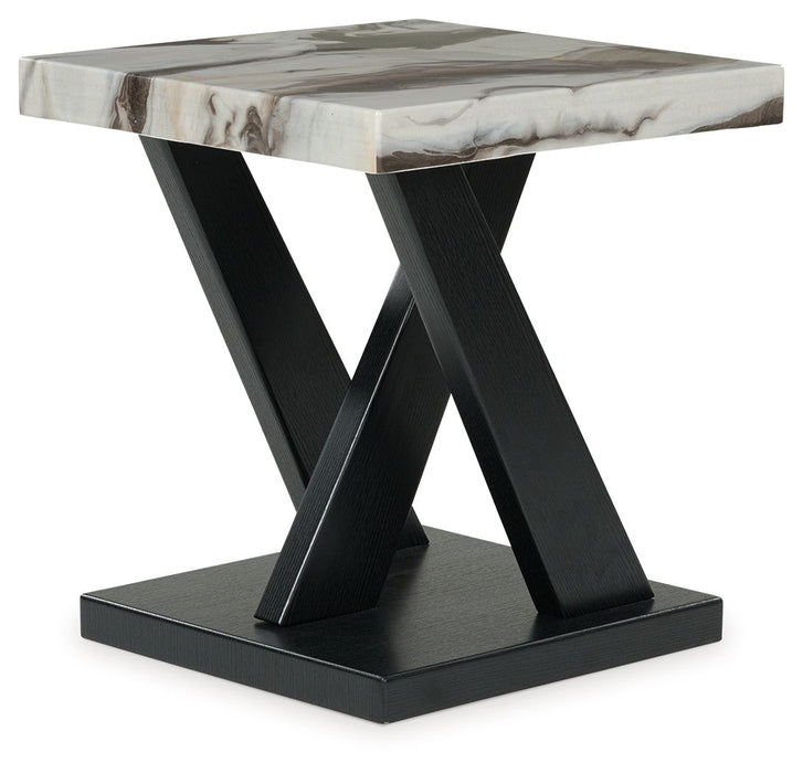 Cendill - Occasional Table Set (Set of 3) - Dark Brown / White / Black