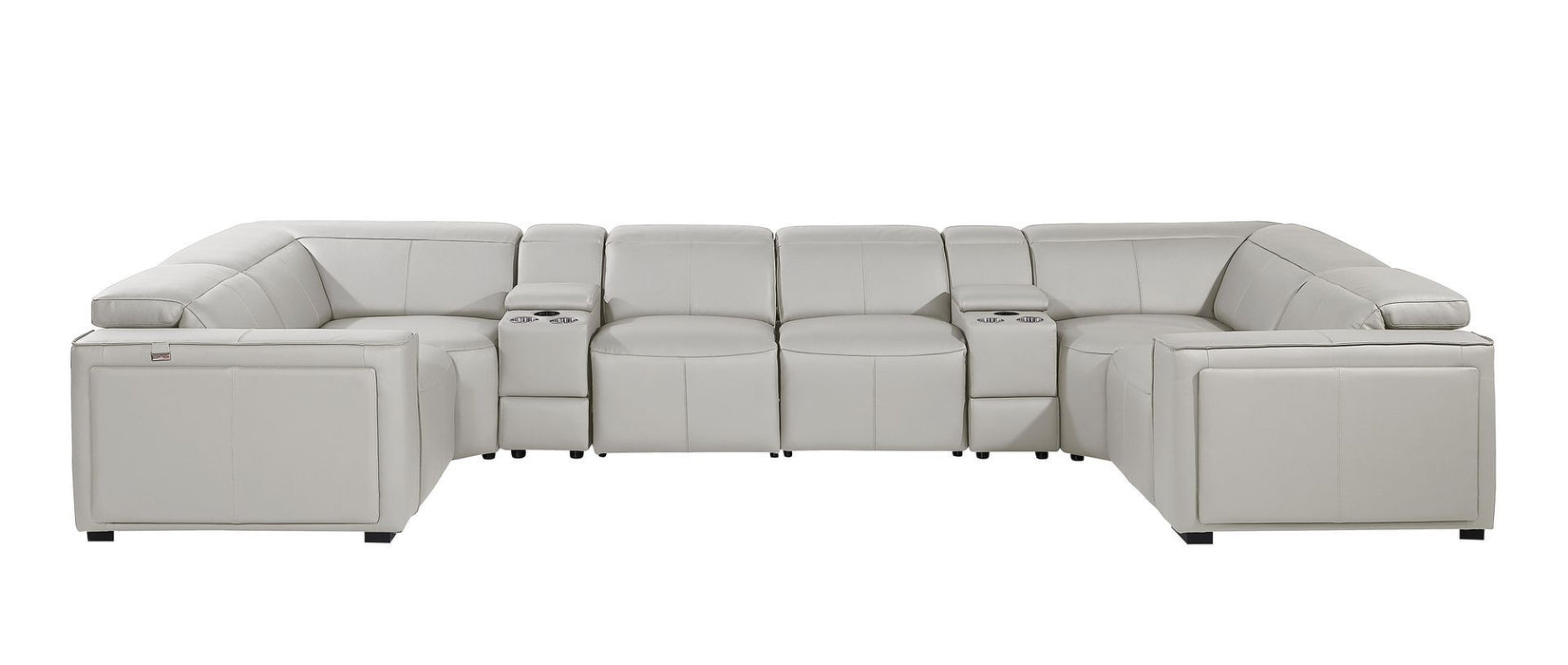 1224 - 8-Piece U-Shaped Sectional Sofa In With 2 Power Recliners & Power Headrests