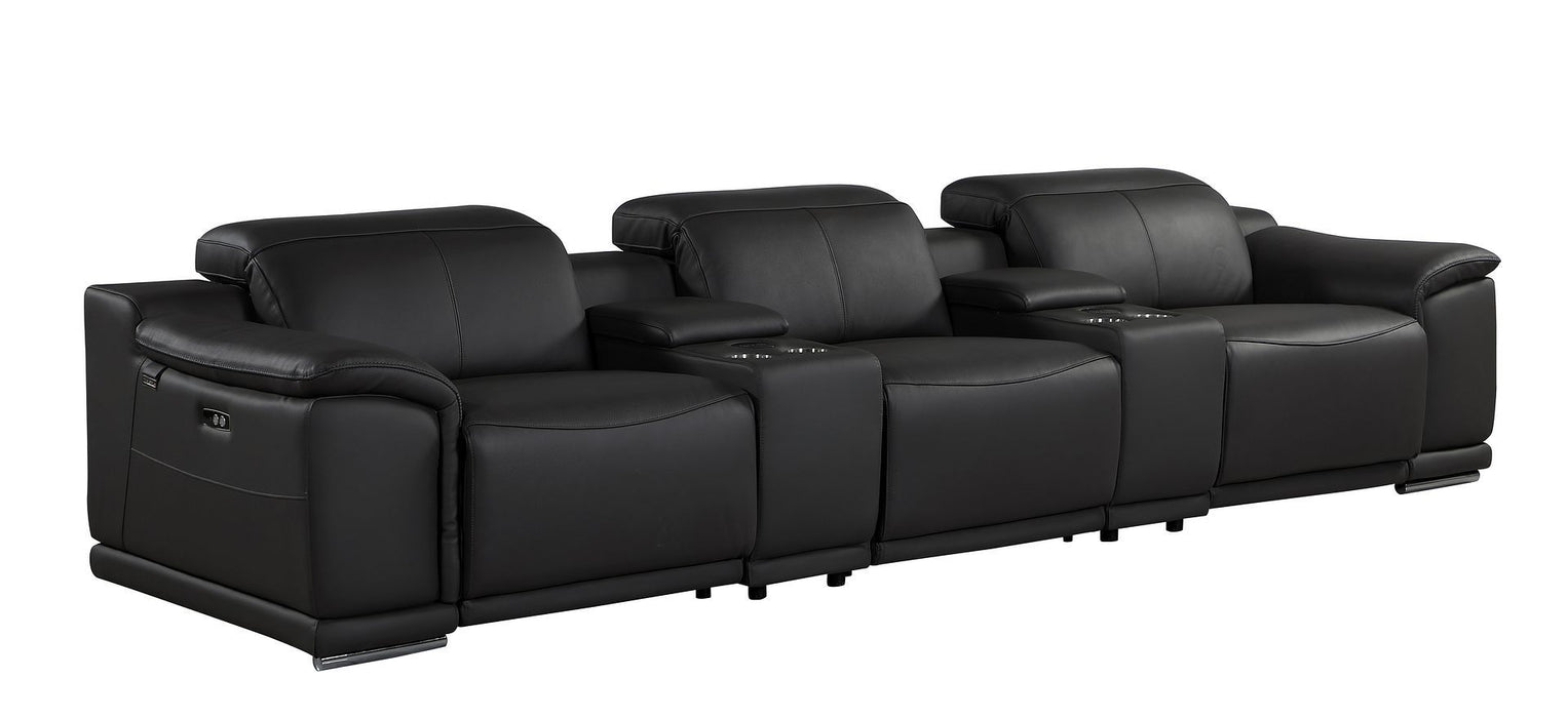 9762 - 5-Piece Modular Power Reclining Sofa And Loveseat Set With 3 Power Recliners In