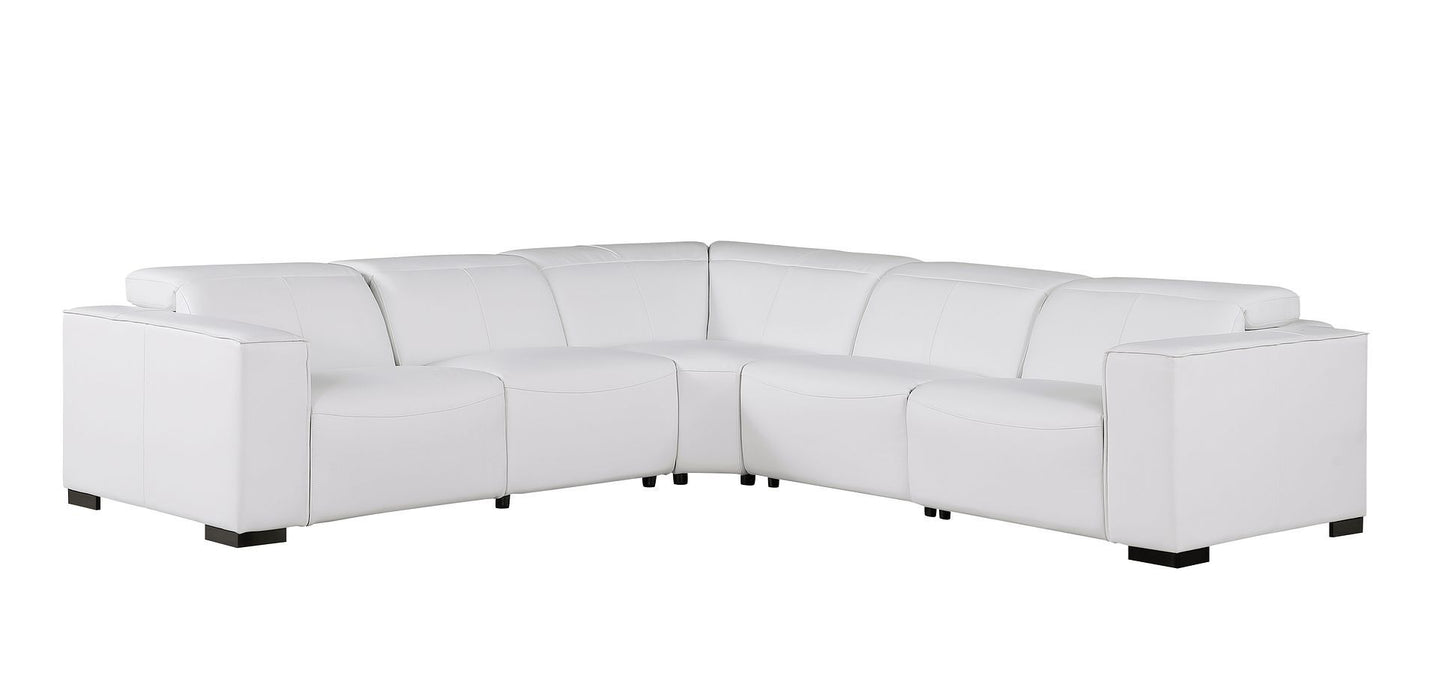 1208 - Leather Reclining Set (Sofa & Loveseat With 4 Power Recliners)
