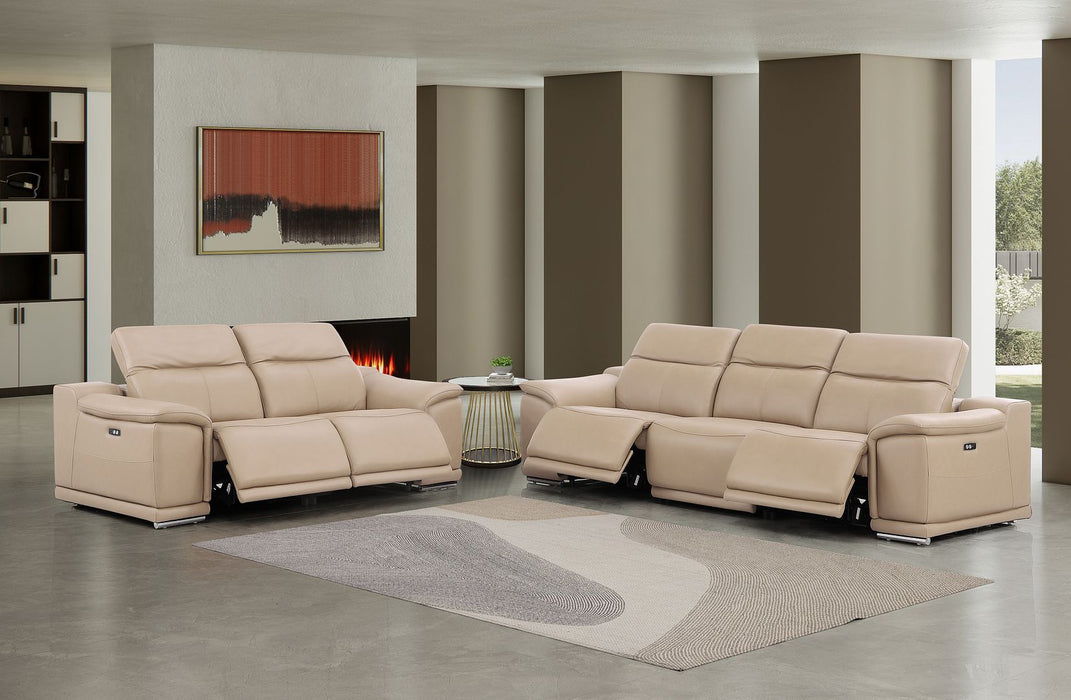 2679 - Genuine Leather Reclining Set (Sofa And Loveseat With 4 Power Recliners)