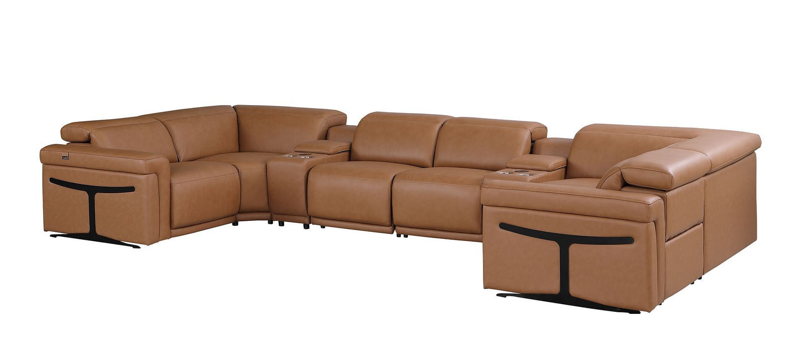 1126 - 8-Piece U-Shaped Sectional Sofa In With 2 Power Recliners & Power Headrests