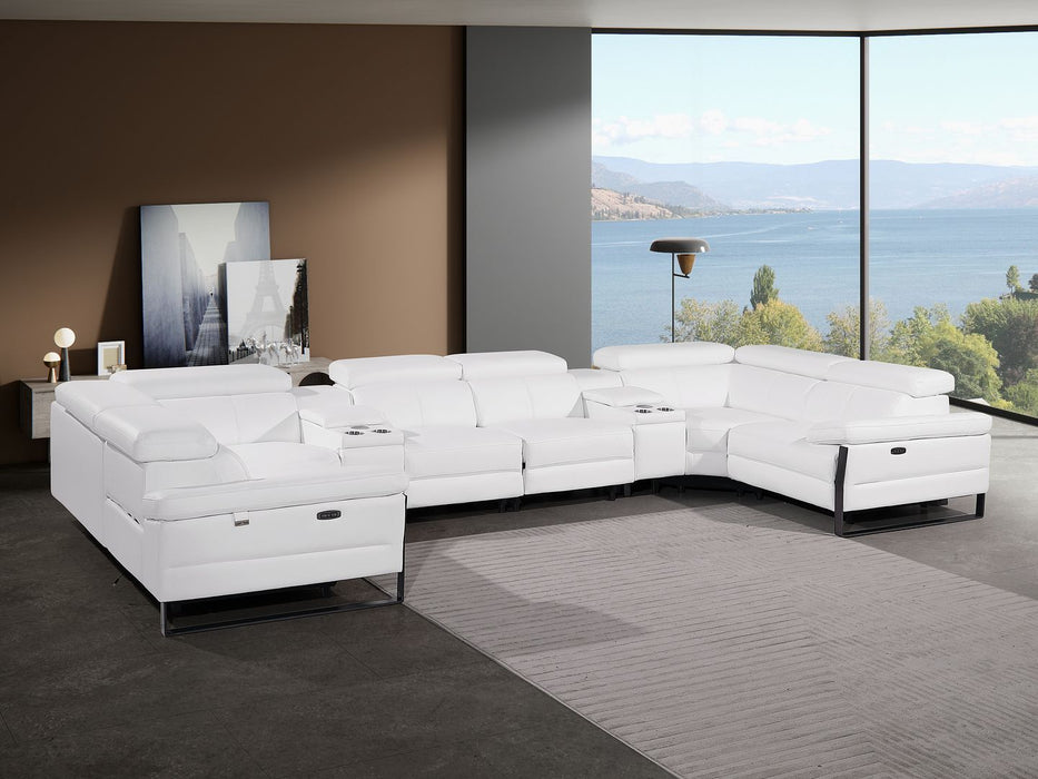 1246 - 8-Piece U-Shaped Modular Power Reclining Sectional With 4 Power Recliners And Power Headrest