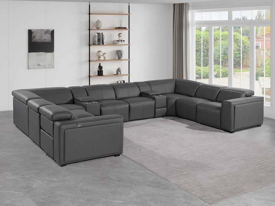1224 - 10-Piece U-Shaped Sectional Sofa In With 4 Power Recliners & Power Headrests