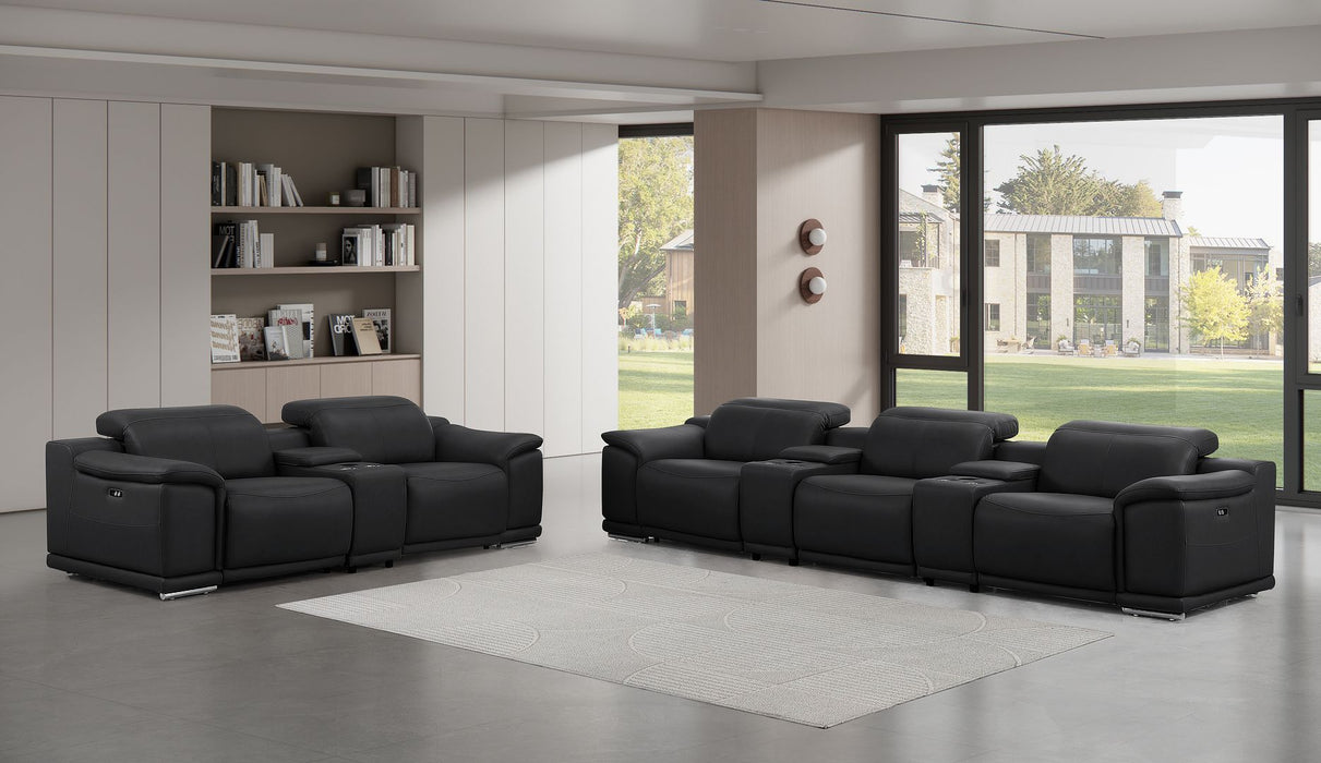 2679 - Power Reclining Sofa And Loveseat In Genuine Leather (5 Recliners With Power Headrests & 3 Consoles)