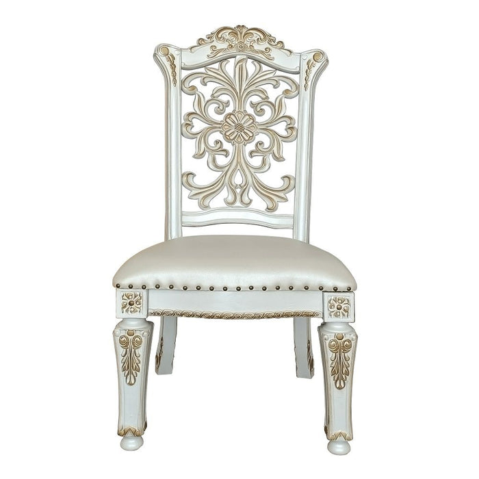 Vendome - 48" Side Chair (Set of 2) - Synthetic Leather & Antique Pearl