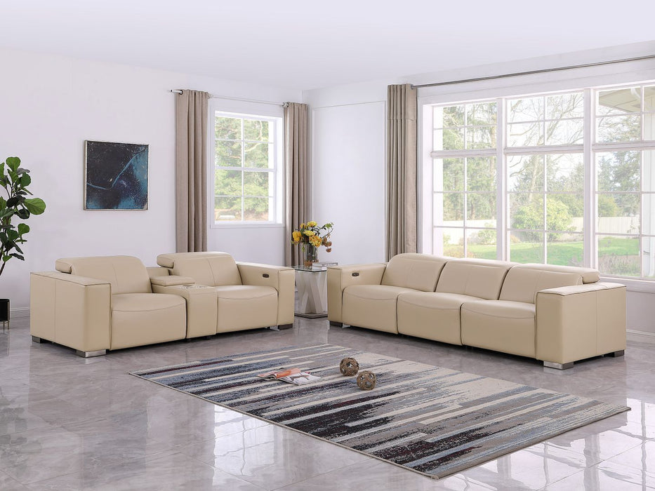 1208 - Leather Reclining Set (Sofa & Loveseat With 5 Power Recliners)