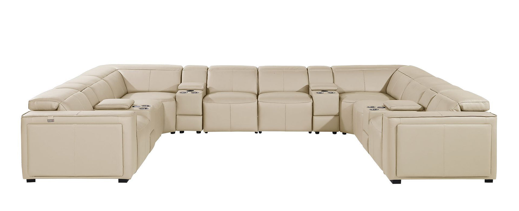 1224 - 12-Piece U-Shaped Sectional Sofa In With 4 Power Recliners & Power Headrests