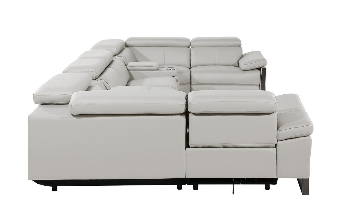 1246 - 8-Piece U-Shaped Modular Power Reclining Sectional With 2 Power Recliners And Power Headrests