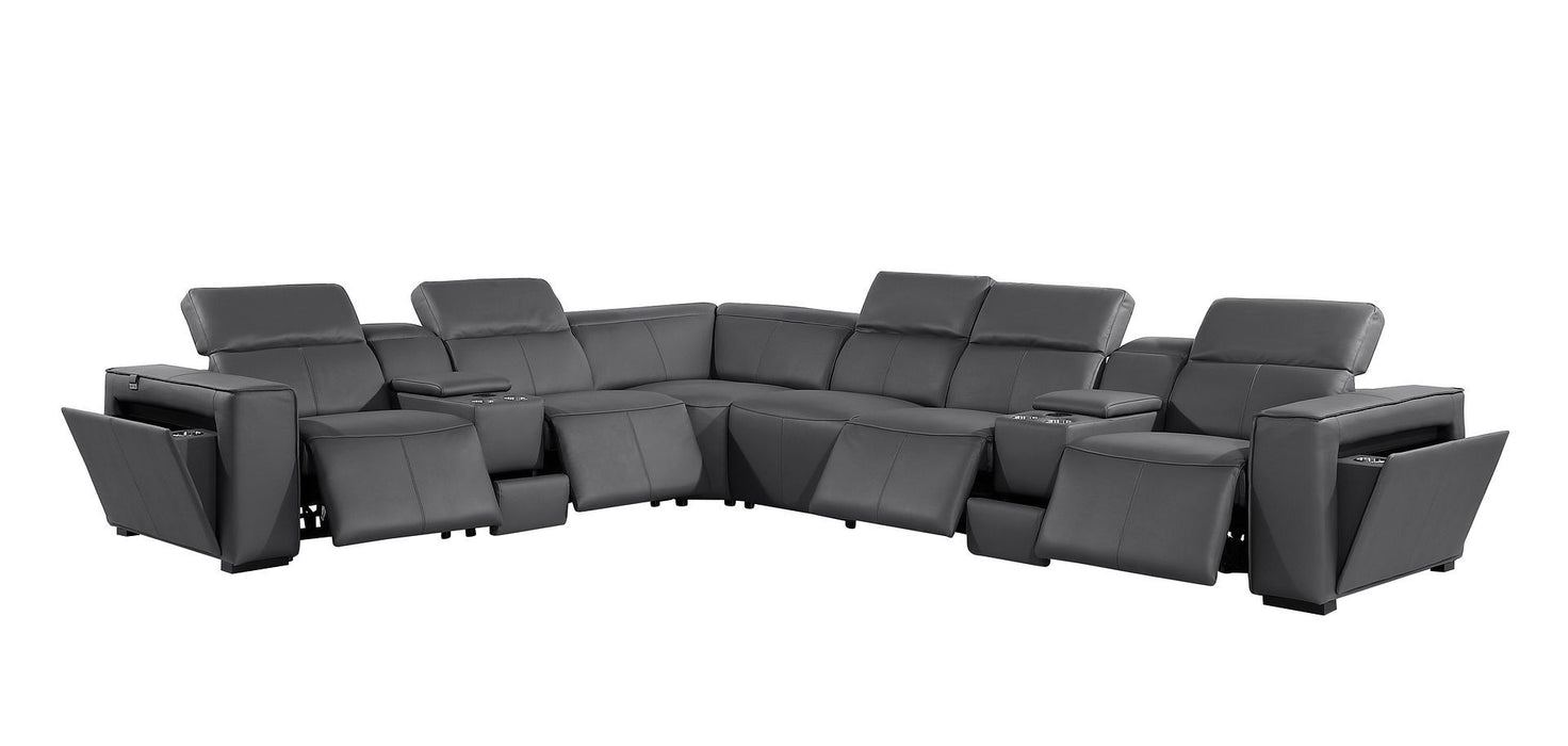 1224 - 8-Piece L-Shaped Sectional Sofa In With 4 Power Recliners & Power Headrests