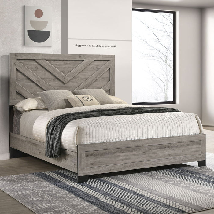 Mari - Queen Bed - Light Gray Finish